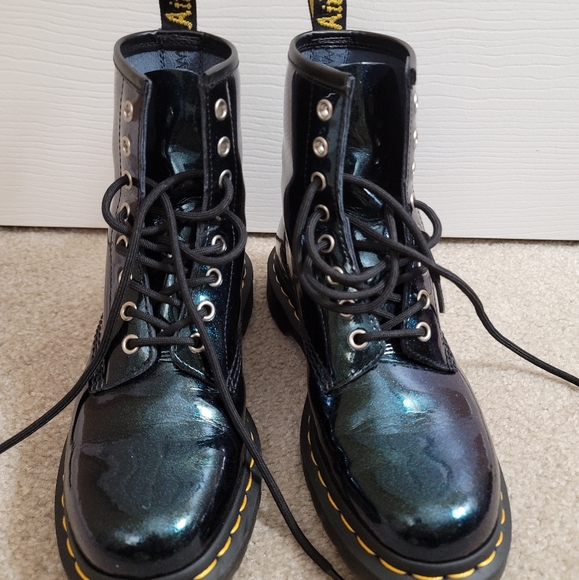 teal dr martens boots